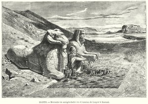 Antiquities Seller on the Road from Luxor to Karnak, Egypt by Carl Friedrich Heinrich (after) Werner