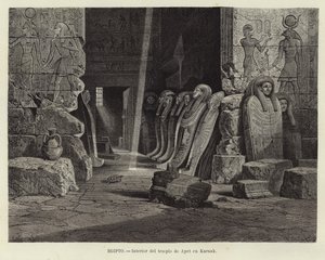 Egypt - Interior of the temple of Opet at Karnak by Carl Friedrich Heinrich Werner