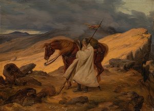 Crusaders on Watch in the Mountains. 1836 by Carl Friedrich Lessing