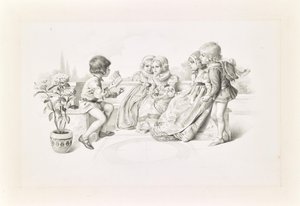 Children in Medieval Costume Listening to a Singer by Carl Fröschl