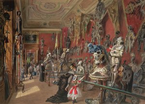 The second Armoury Room in the Ambraser Gallery of the Lower Belvedere by Carl Goebel