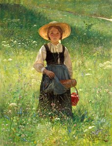 Girl in a Flowering Meadow