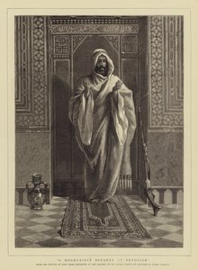 A Mugharibee Bedawee at Devotion by Carl Haag