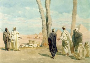 Bedouin from the Sahara Desert making Enquiries at Giza
