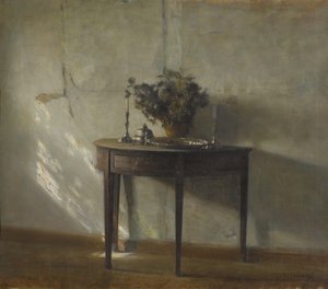 A sunlit interior by Carl Holsoe