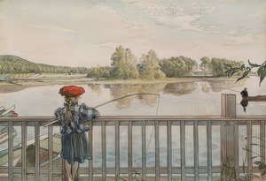 Lisbeth Fishing by Carl Larsson