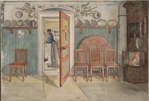Old Anna. From A Home (26 watercolours) by Carl Larsson