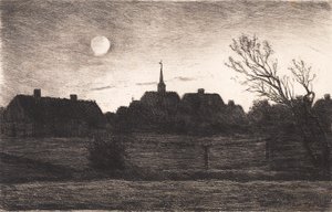 Hornbæk Church, Summer Evening by Carl Locher