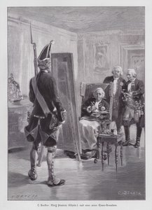 King Frederick William I of Prussia painting a grenadier of his Potsdamer Riesengarde (Giant Guard of Potsdam)