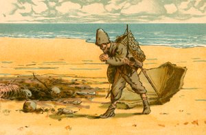 Robinson Crusoe Sees the Beach Strewn with Human Skulls and Human Bones