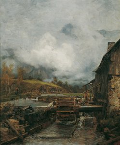Watermill in Goisern (after Emil Jakob Schindler)