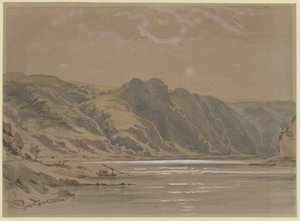 View of the Rhine with High Wooded Banks by Carl Morgenstern