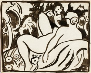 Reclining Female Nude by Carl Newman