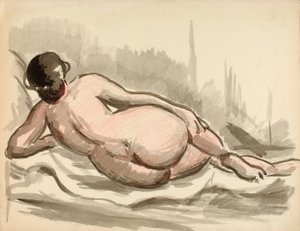 Reclining Female Nude by Carl Newman