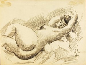Reclining Female Nude by Carl Newman