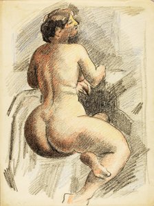 Seated Female Nude by Carl Newman