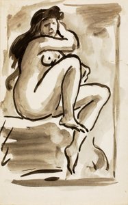 Seated Female Nude by Carl Newman