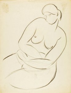 Seated Female Nude by Carl Newman