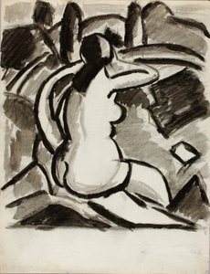 Seated Female Nude by Carl Newman