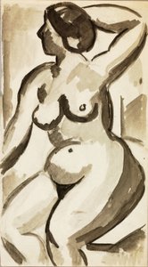Seated Female Nude by Carl Newman