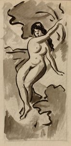 Seated Female Nude by Carl Newman
