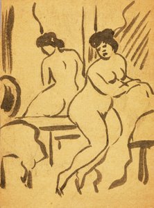 Sitting Female Nude by Carl Newman