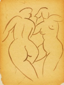 Two Female Nudes by Carl Newman