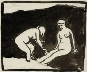 Two Female Nudes by Carl Newman