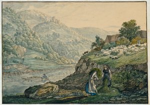 Stolzeneck on the Neckar (Sheet 19 from the Sketchbook of the Neckar Region) by Carl Philipp Fohr