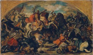 Frederick II the Quarrelsome (1219–1246) as Victor over the Mongols in the Battle of the Leitha near Wiener Neustadt on June 15, 1246 by Carl Rahl