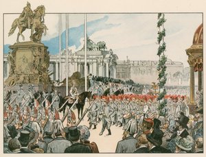 Wilhelm II at the dedication of the national monument in Berlin in 1897
