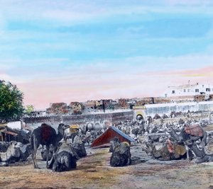 Souk in Tangier, Northern Morocco, circa 1910. Carl Simon Archive
