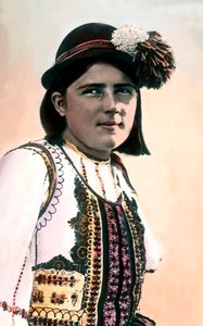 Portrait of a girl in traditional costume, image date: circa 1920, Carl Simon Archive