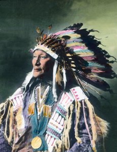 Portrait of a Native American Chief, image date: circa 1910, Carl Simon Archive by Carl Simon