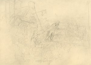 Der Zechpreller, mid-late 19th Century by Carl Spitzweg