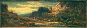 Rocky Landscape with Dragon