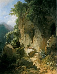 Musical Hermit in Front of His Rock Hermitage by Carl Spitzweg
