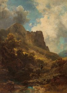 Valley Canyon with a Dairymaid, c. 1875 by Carl Spitzweg