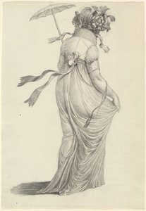 A Fashionable Young Woman Seen from Behind by Carl Wilhelm Kolbe