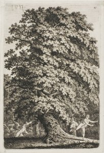 Woman Fleeing from a Man Holding a Lance in the Forest