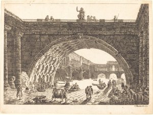Architectural Fantasy of a Monumental Port by Carl Wilhelm Weisbrod after Hubert Robert