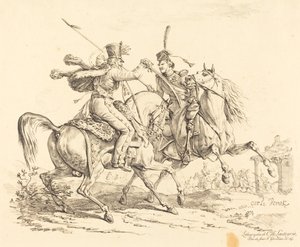 Hussar Striking a Cossack by Carle Vernet