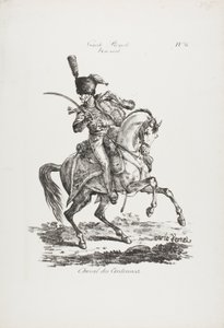 Royal Guard, Mounted Hussar and Horse No. 6 by Carle Vernet