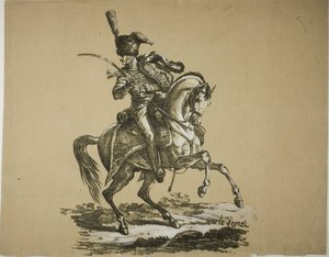 Royal Guard, Mounted Hussar and Horse, No. 6 by Carle Vernet
