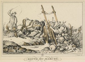 Scenes of Daily Life, Roads and Paths: Road to Market by Carle Vernet