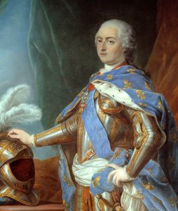 Detail of “Portrait en pied de Louis XV”. Painting by Carle Van Loo by Carle van Loo
