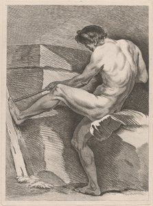 Man Pulling a Rope, His Foot Braced by Carle van Loo