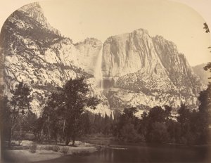 Yosemite Falls, River View, 2637 Feet (1861) by Carleton Emmons Watkins