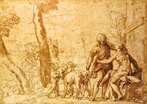 The Meeting, c.1590 by Carlo Caliari