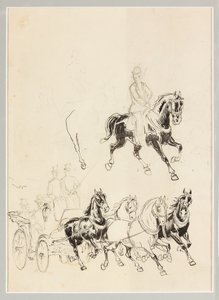 Preparatory Study for Carriage and Horses by Carlo Casaltoli
